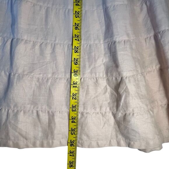 Vintage Y2K Womens Old Navy Tiered Linen Skirt Sz 4 Beachy Coastal Boho Peasant - Picture 5 of 7